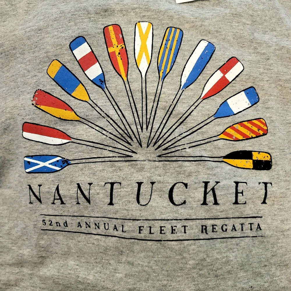 New! J. Crew sz XL X-Large Nantucket Oars Graphic Gray T-shirt Top NWT